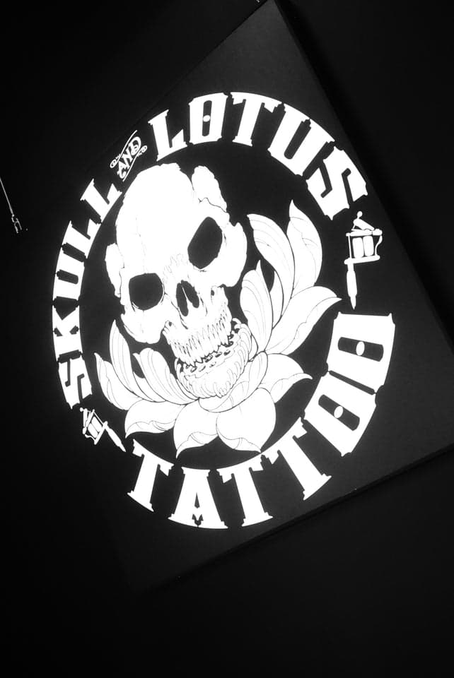 Skull and Lotus Tattoo