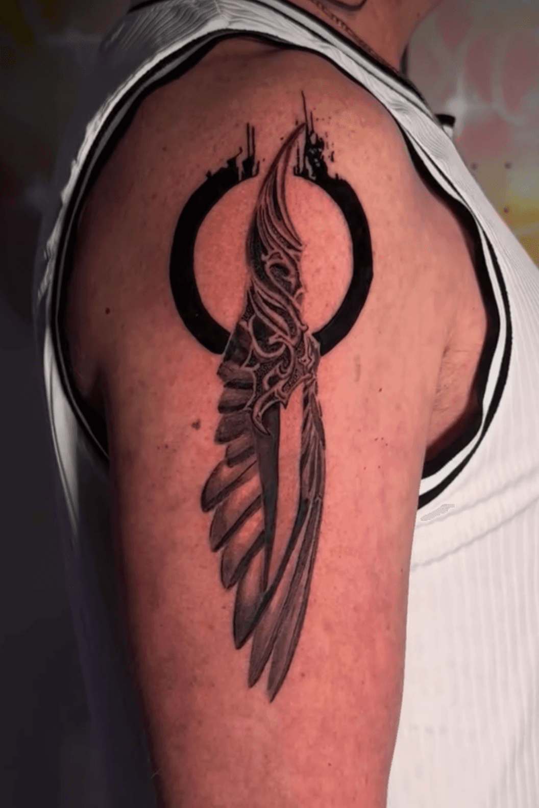 Illustrative tattoo done by @calahan.woodwolf
