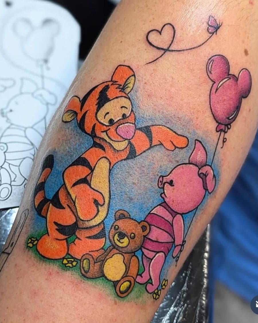 Tigger and Piglet with Balloons