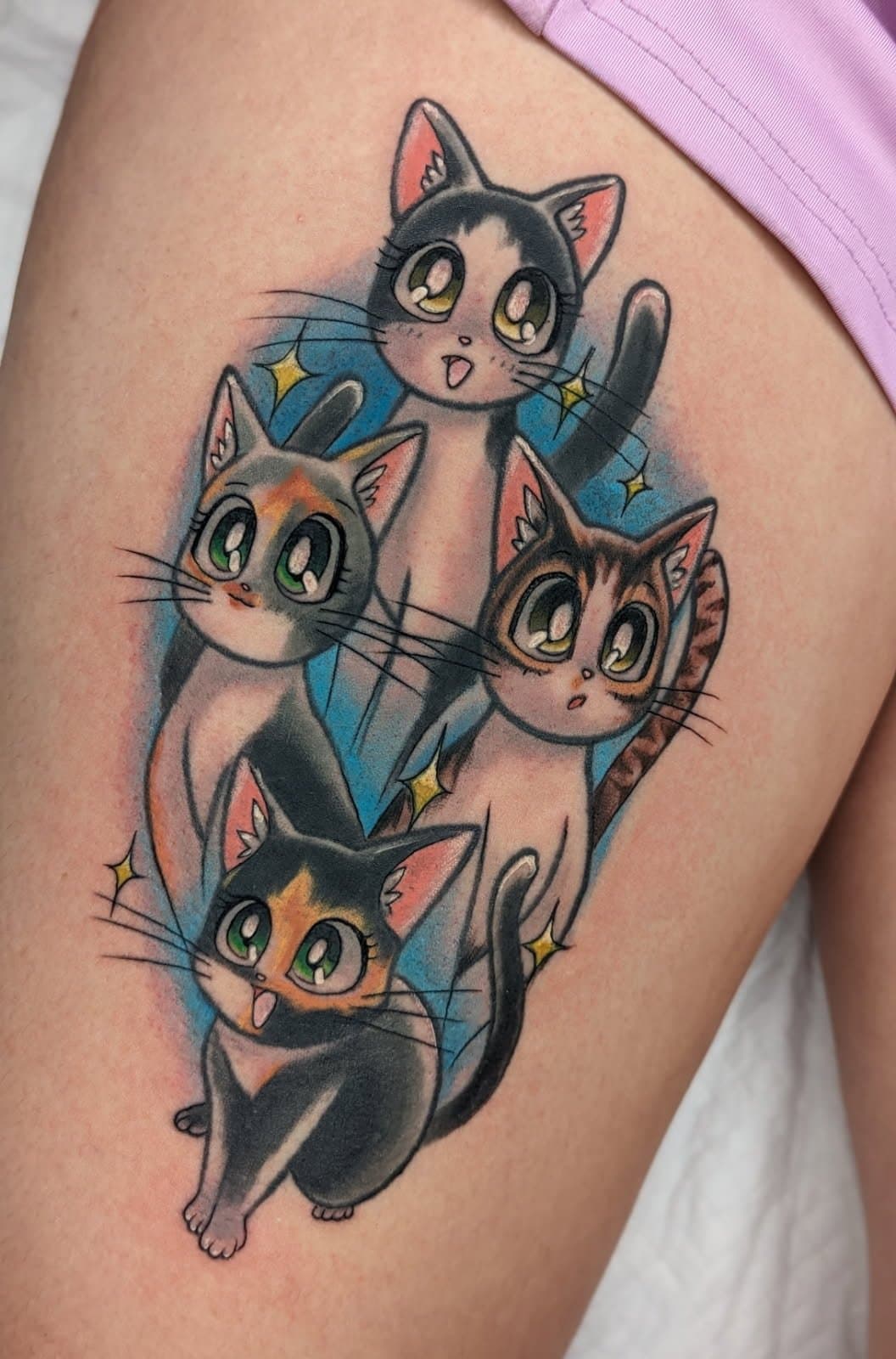 colourful anime tattoo
