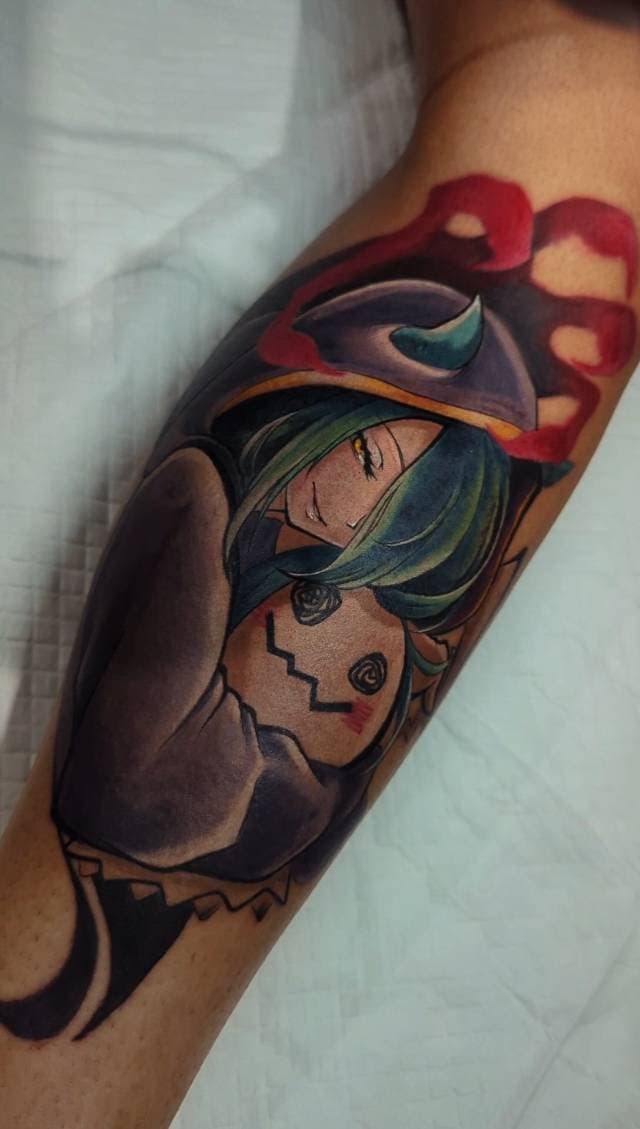 colourful anime tattoo