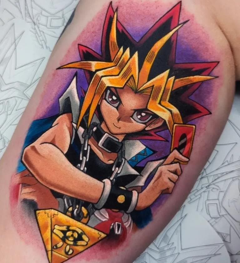 colourful anime tattoo
