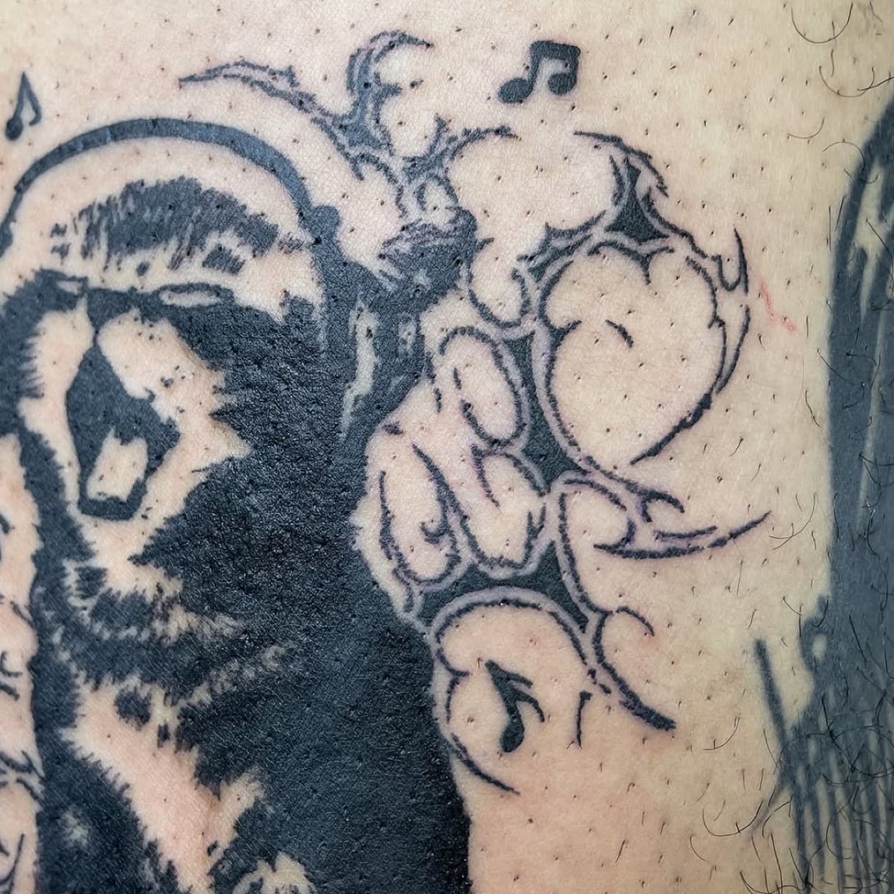 Bold blackwork goat tattoo by a Yes Electric artist
