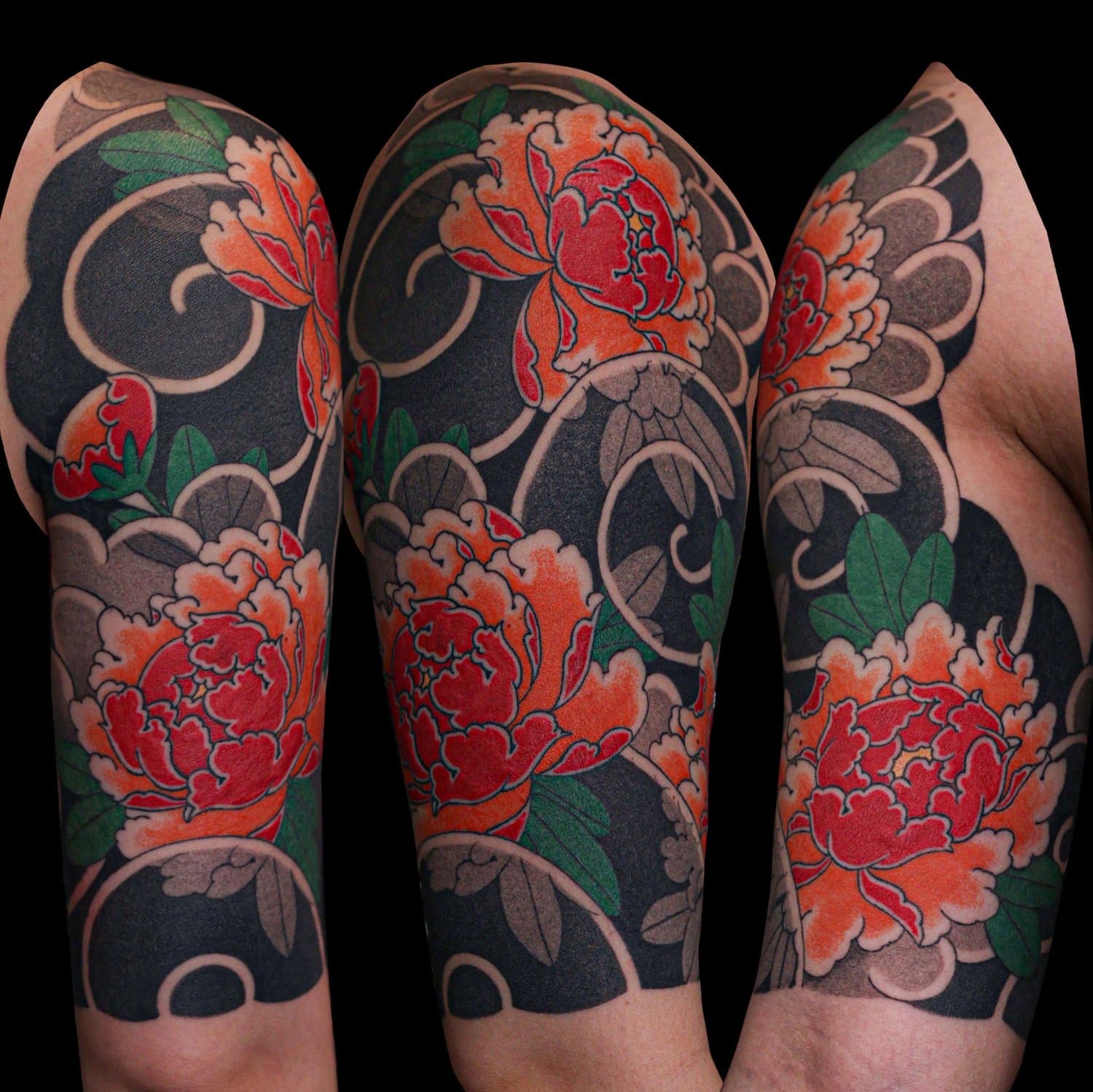 Peony Japanese traditional sleeve ottawa gatineau