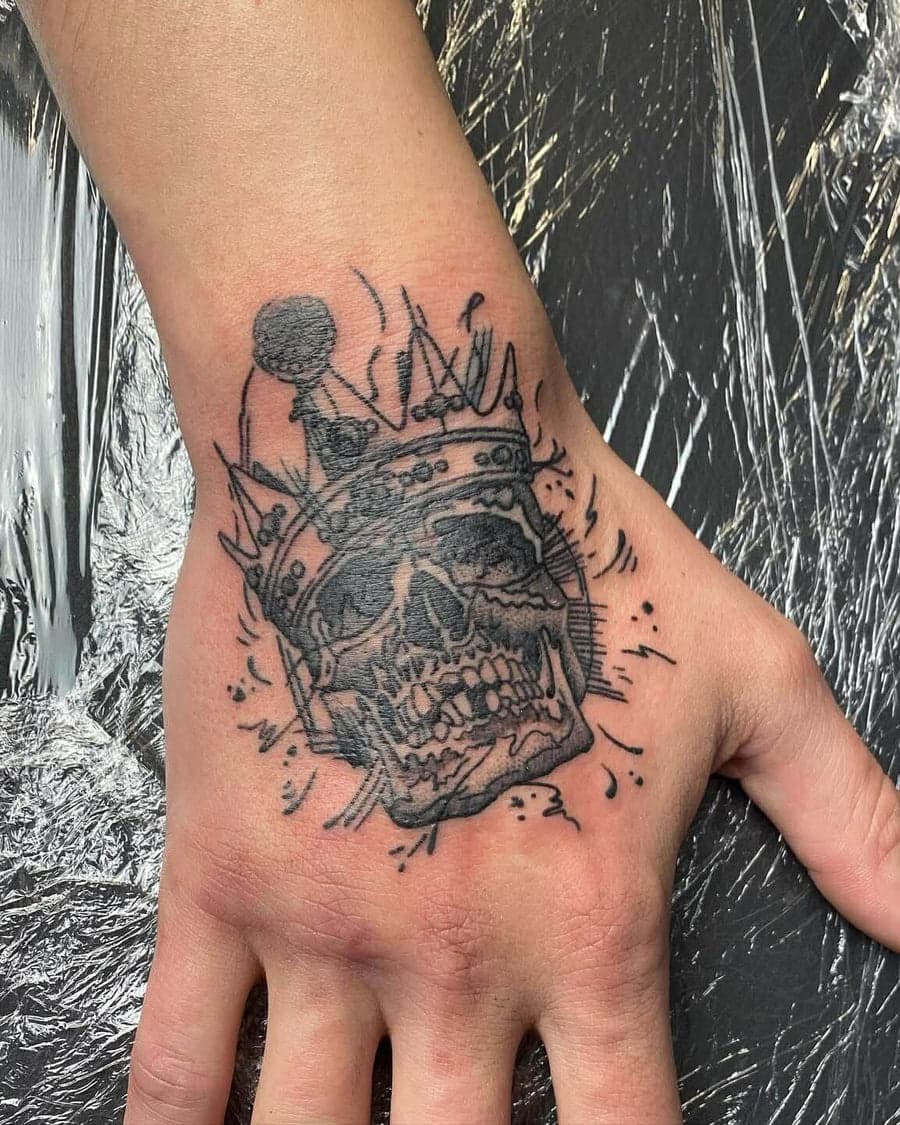 Crowned Skull Hand Piece Custom Piece