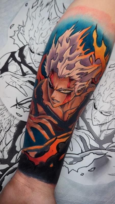 colourful anime tattoo