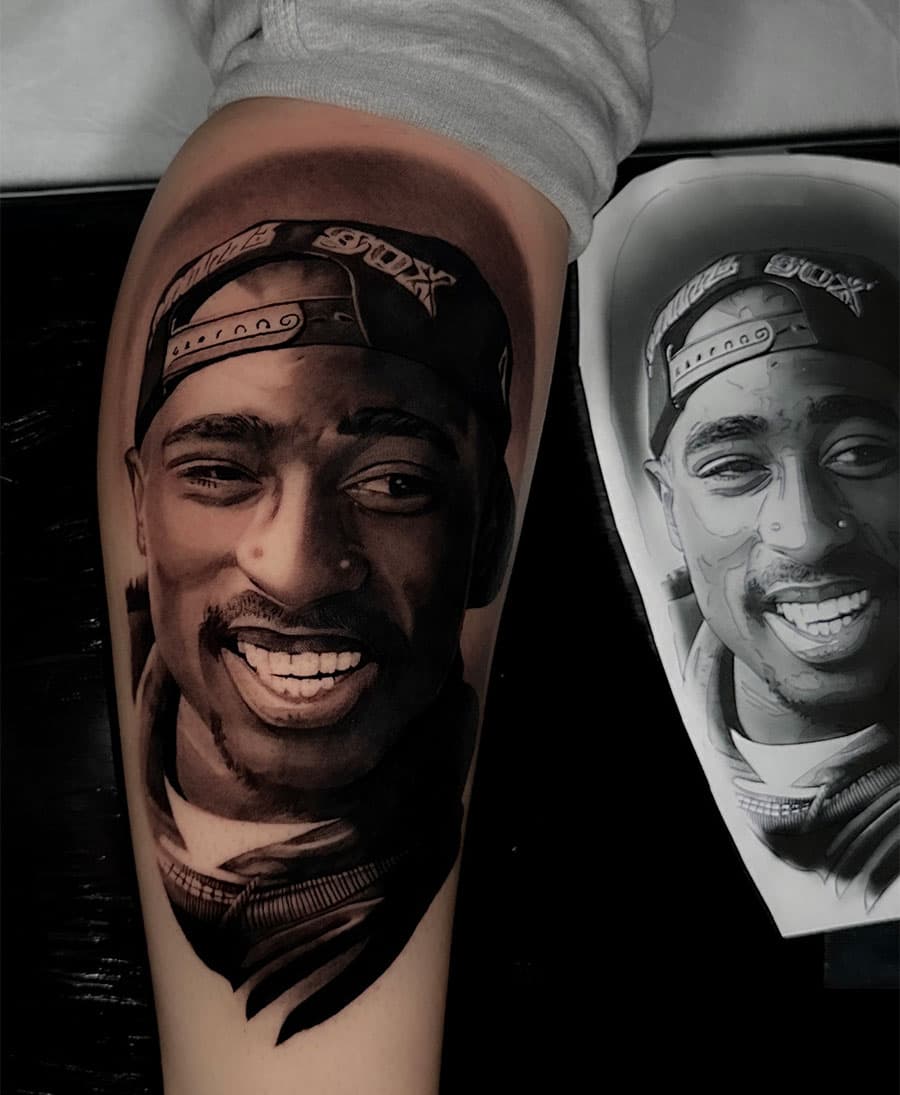 Tupac tattoo by Artem Nebesnyi