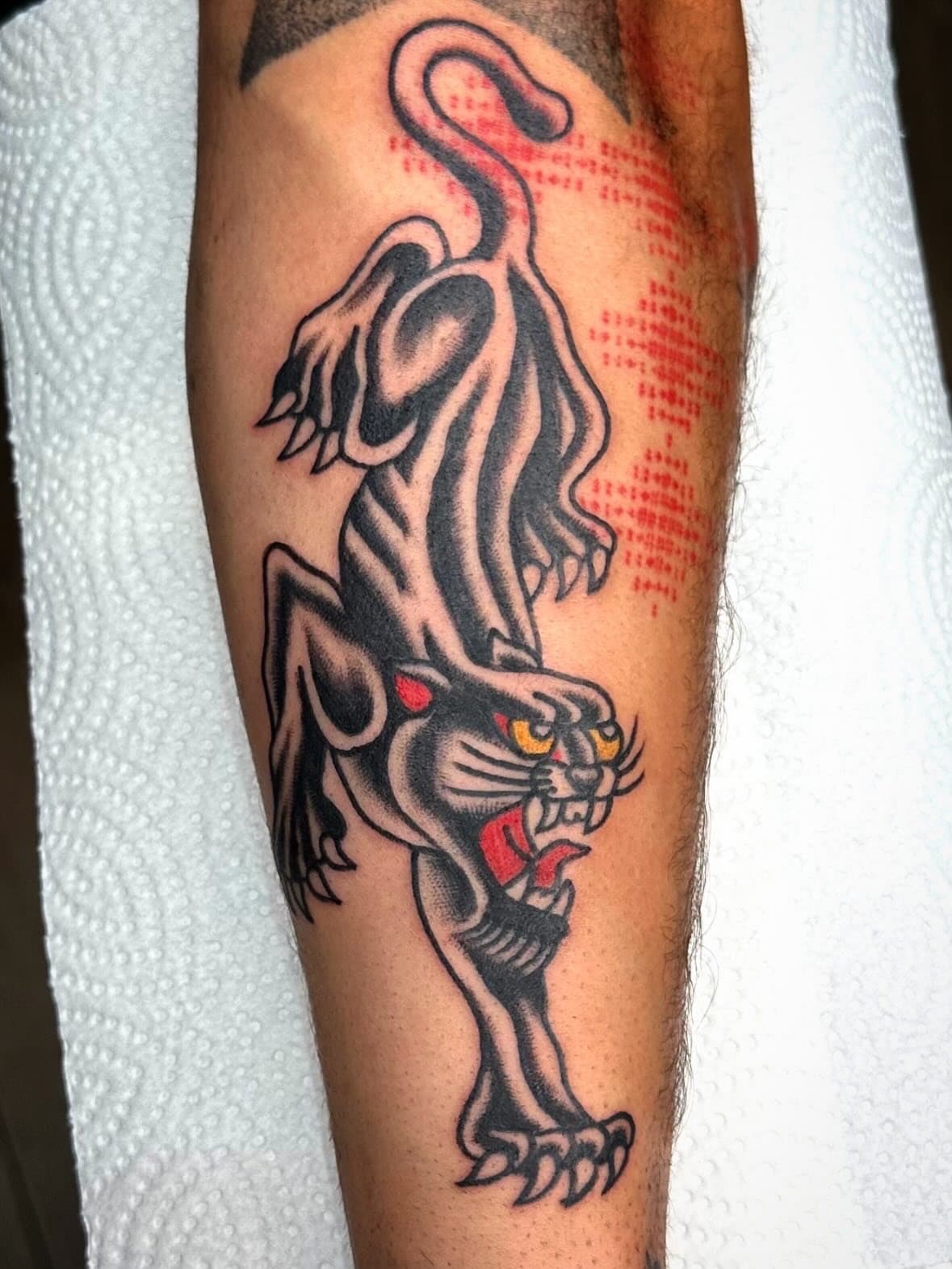 Pantera tattoo trad montreal