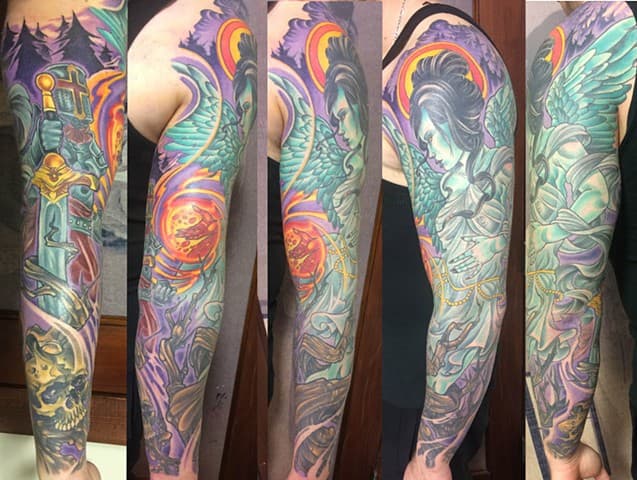 guardian angel and dark forest sleeve