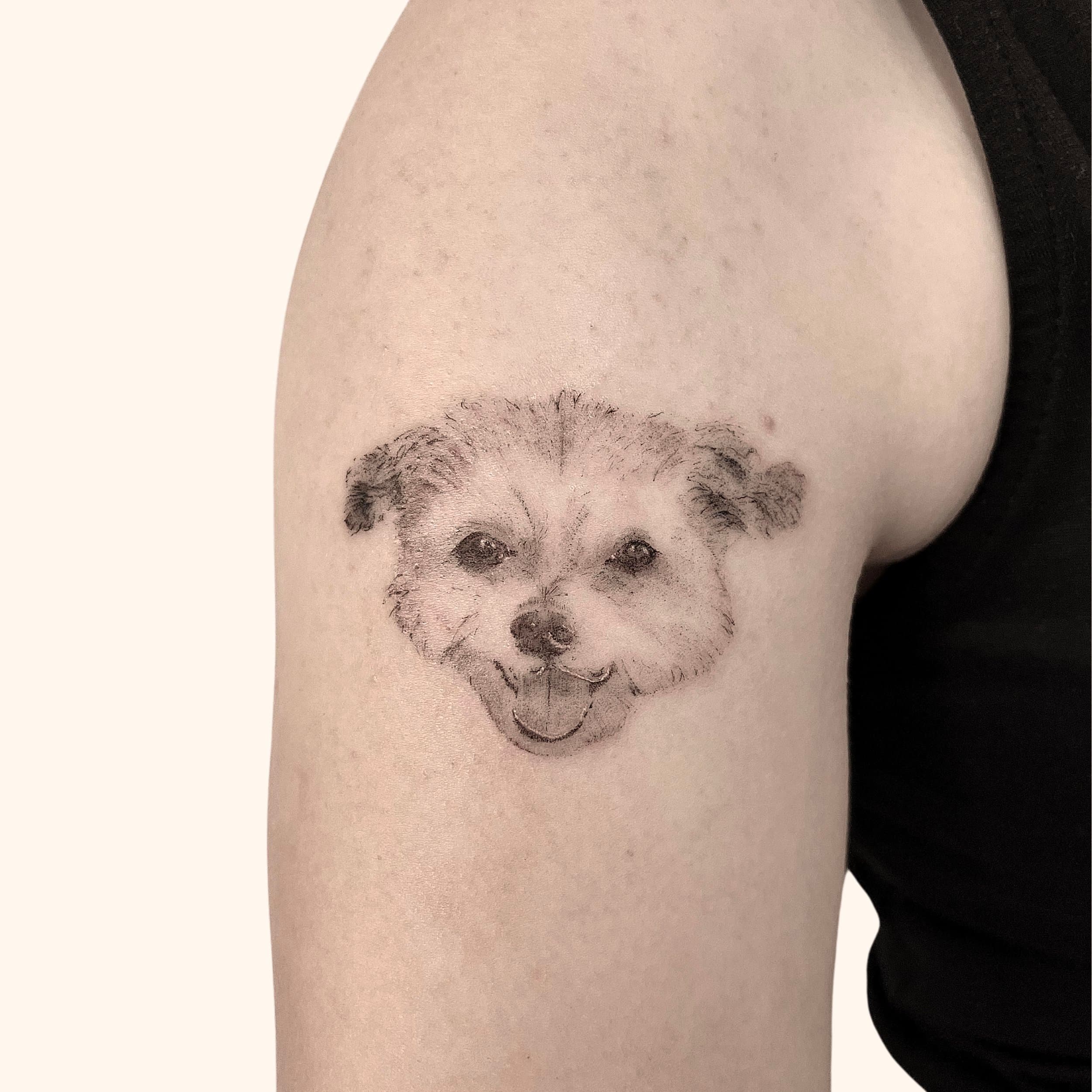 Realistic Dog tattoo Vancouver Island BC