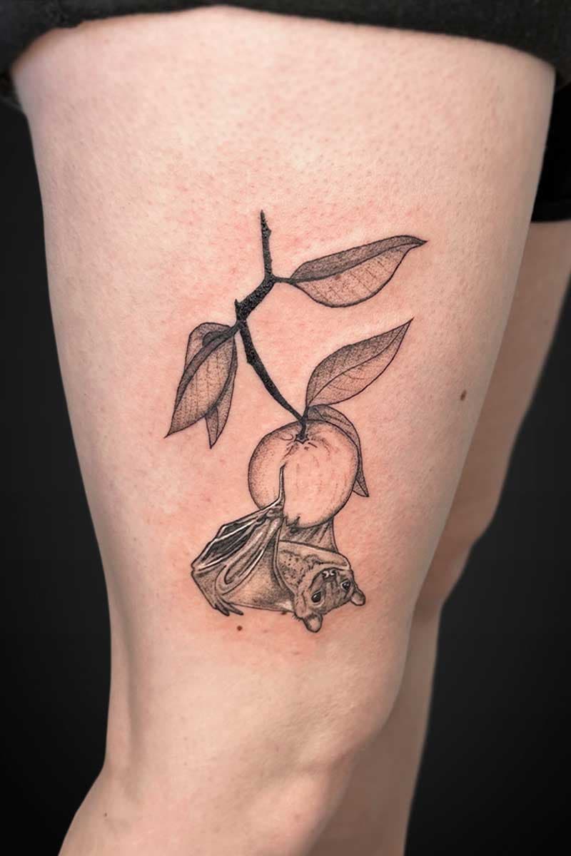 illustrative_realism_tattoo_fruit_bat