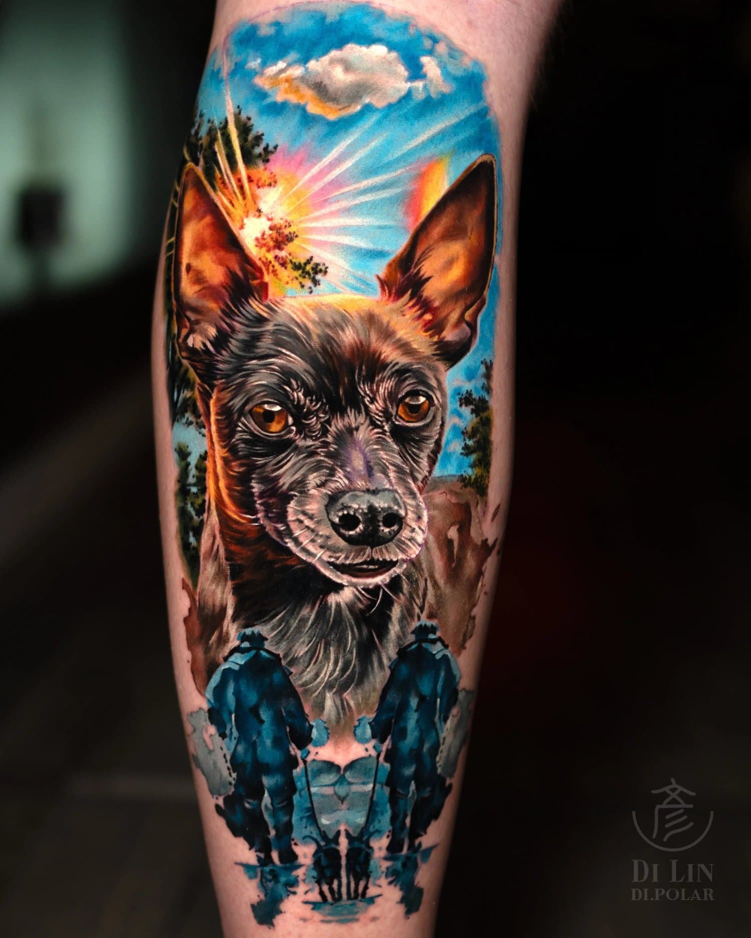 Diana Dog with Skyline