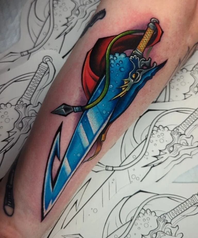 colourful anime tattoo