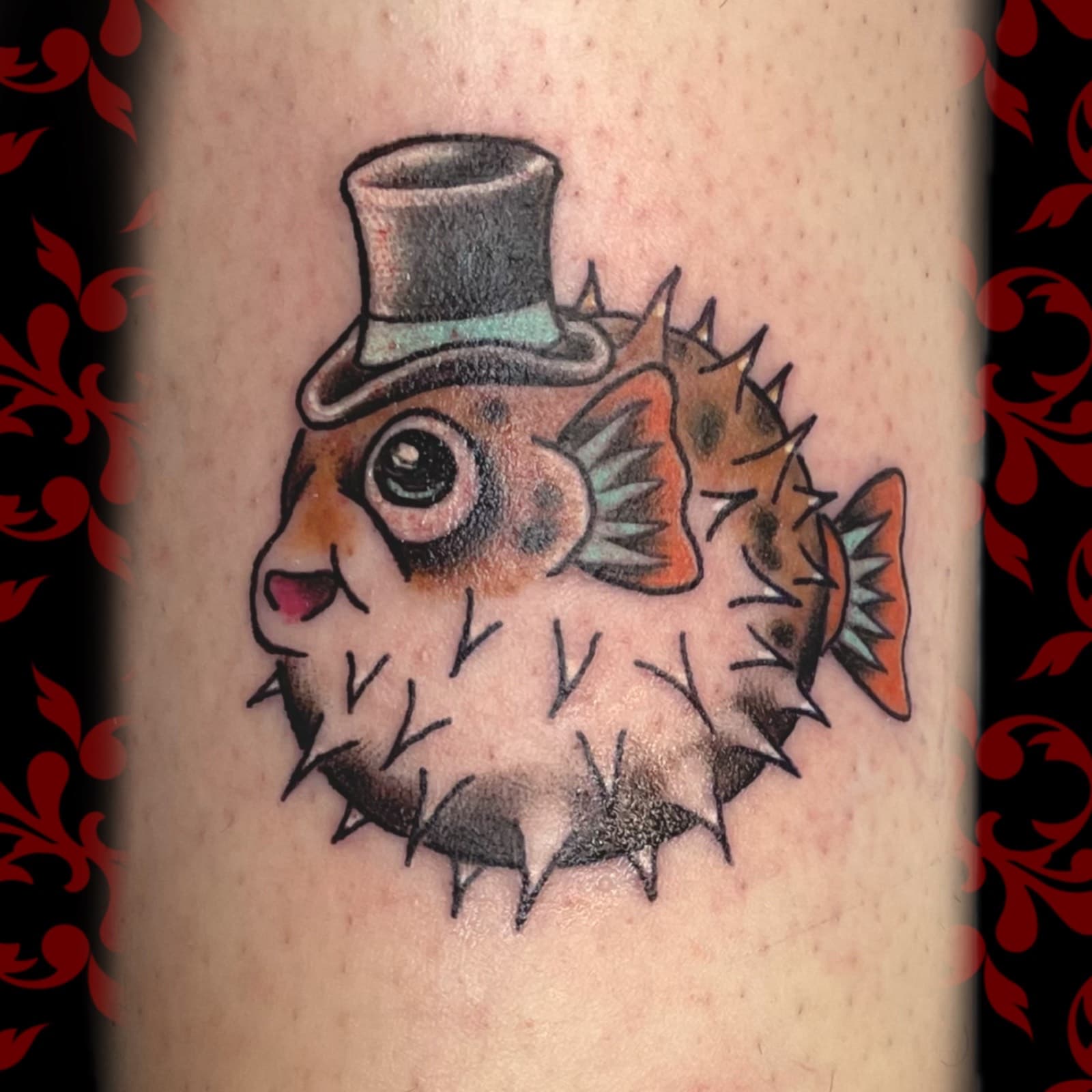 Jen Black Toronto tattoo artist tattooing out of Lewis Family Tattoo Company 2235A Dundas Street West colour tattoo