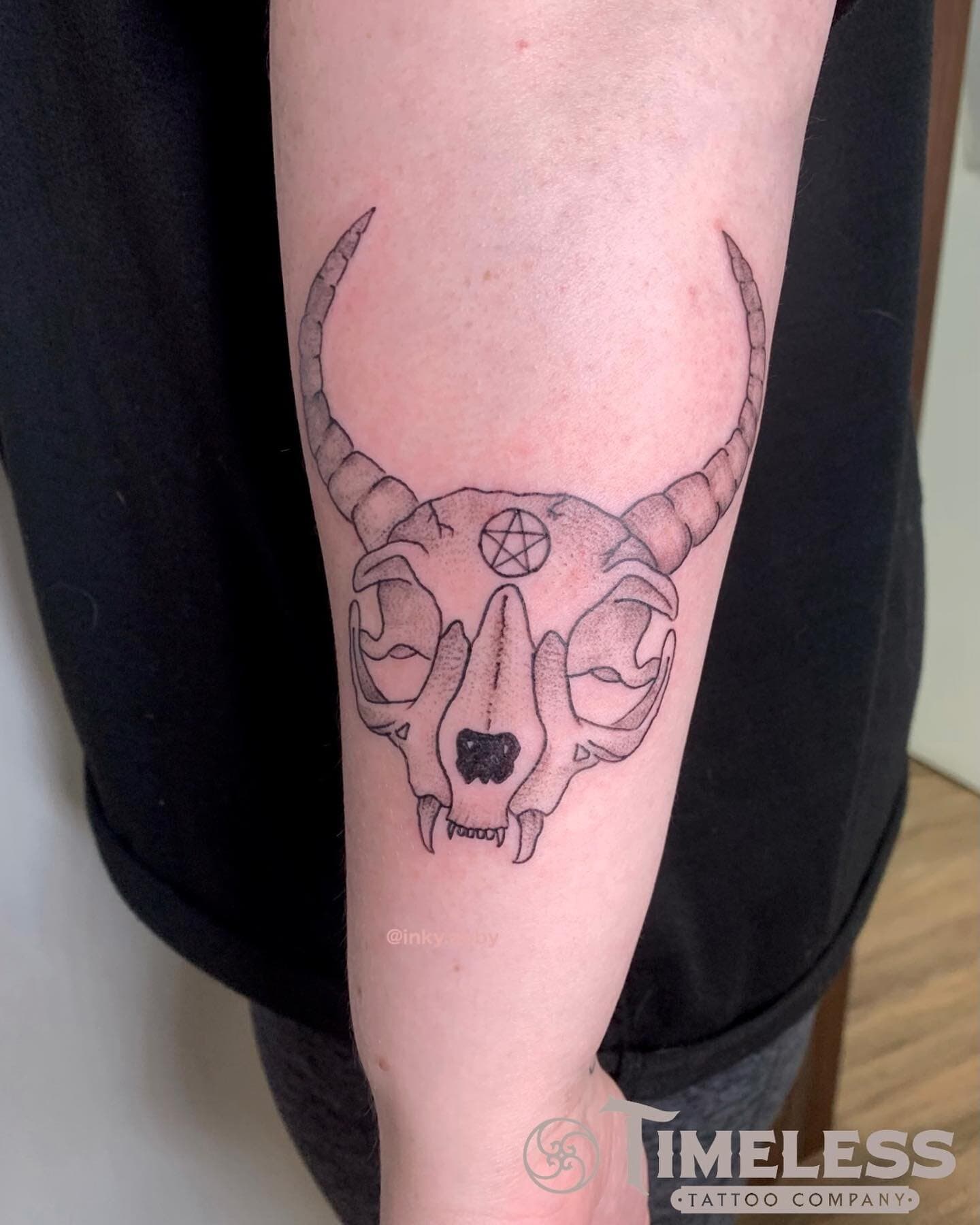 Animal skull tattoo for Kaitlin • @timeless_tattoo_company #durhamtattoo #whitbytattoo #torontotattoo