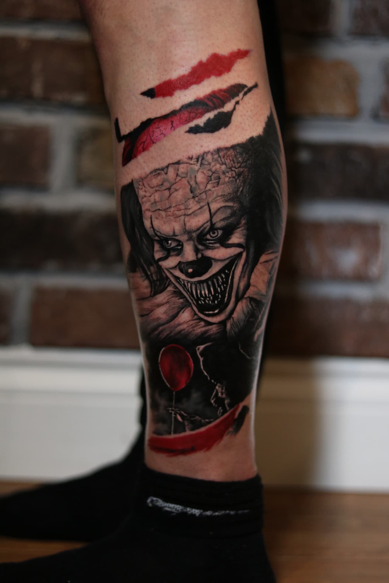 Trashpolka Pennywise tattoo by Michi