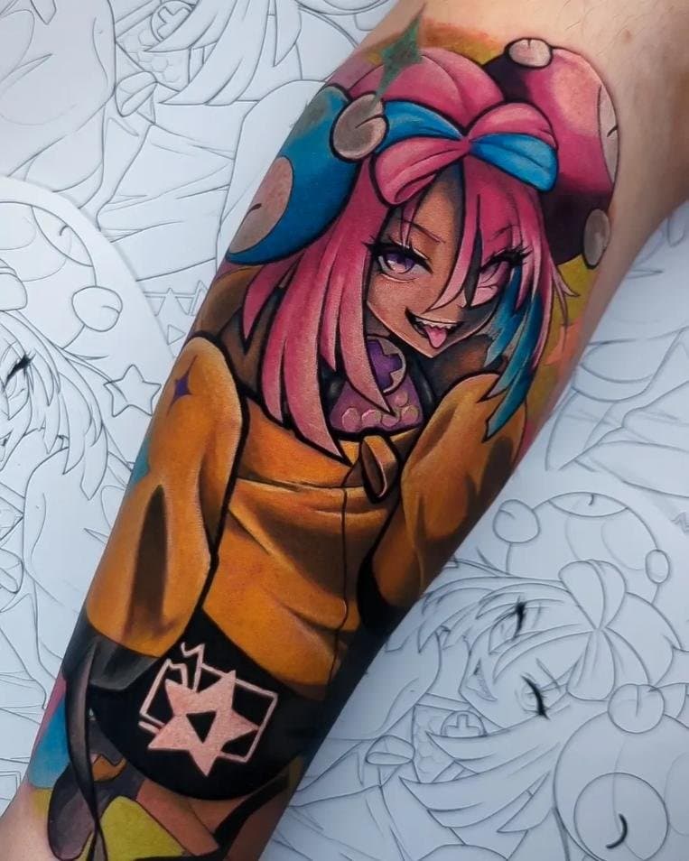 colourful anime tattoo