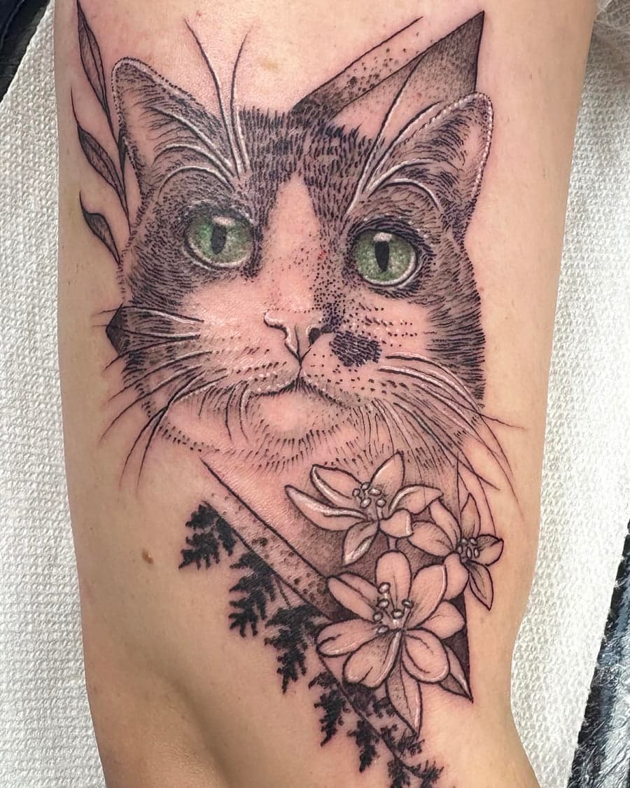 Green-Eyed Cat Custom Piece