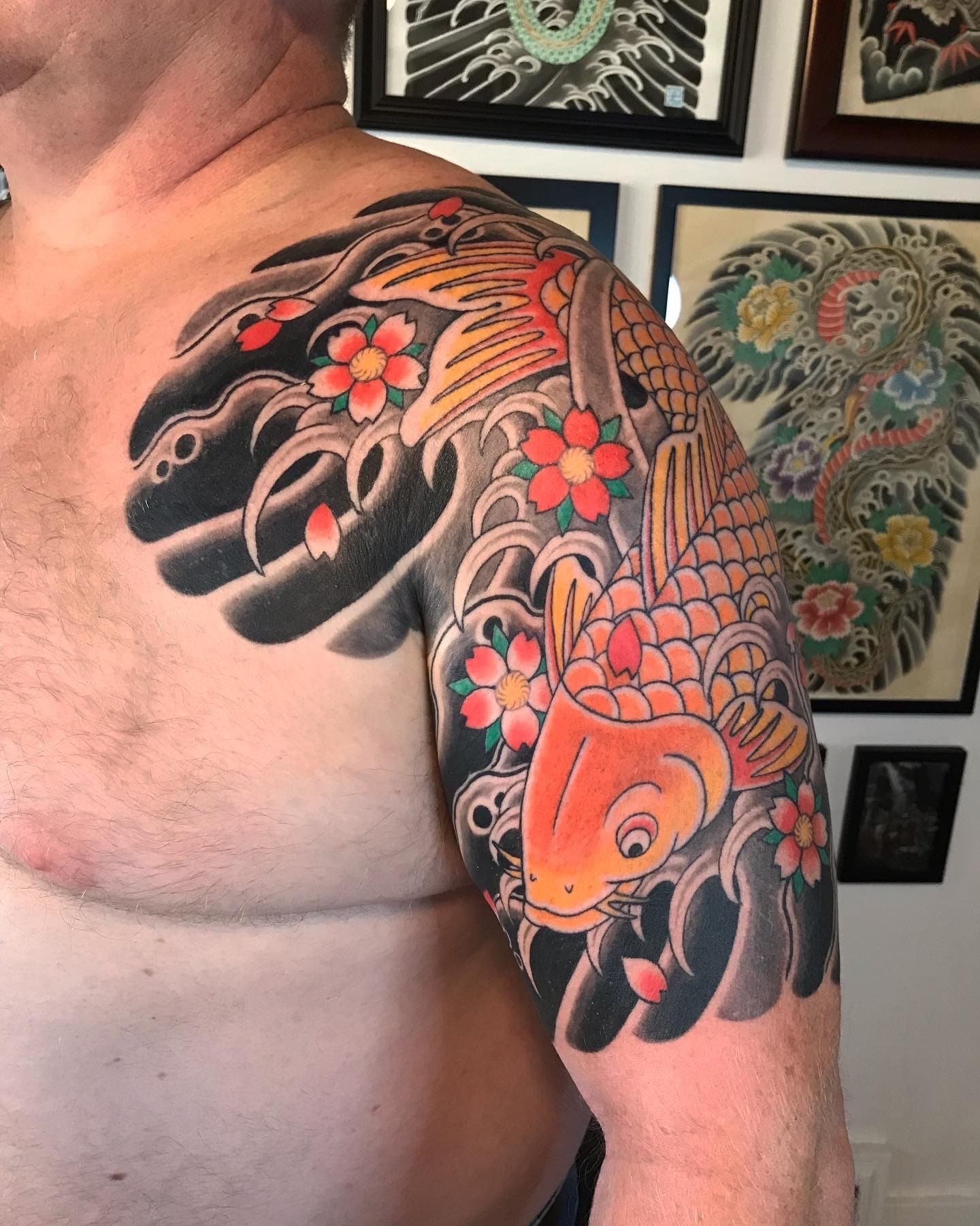 koi shoulder tattoo