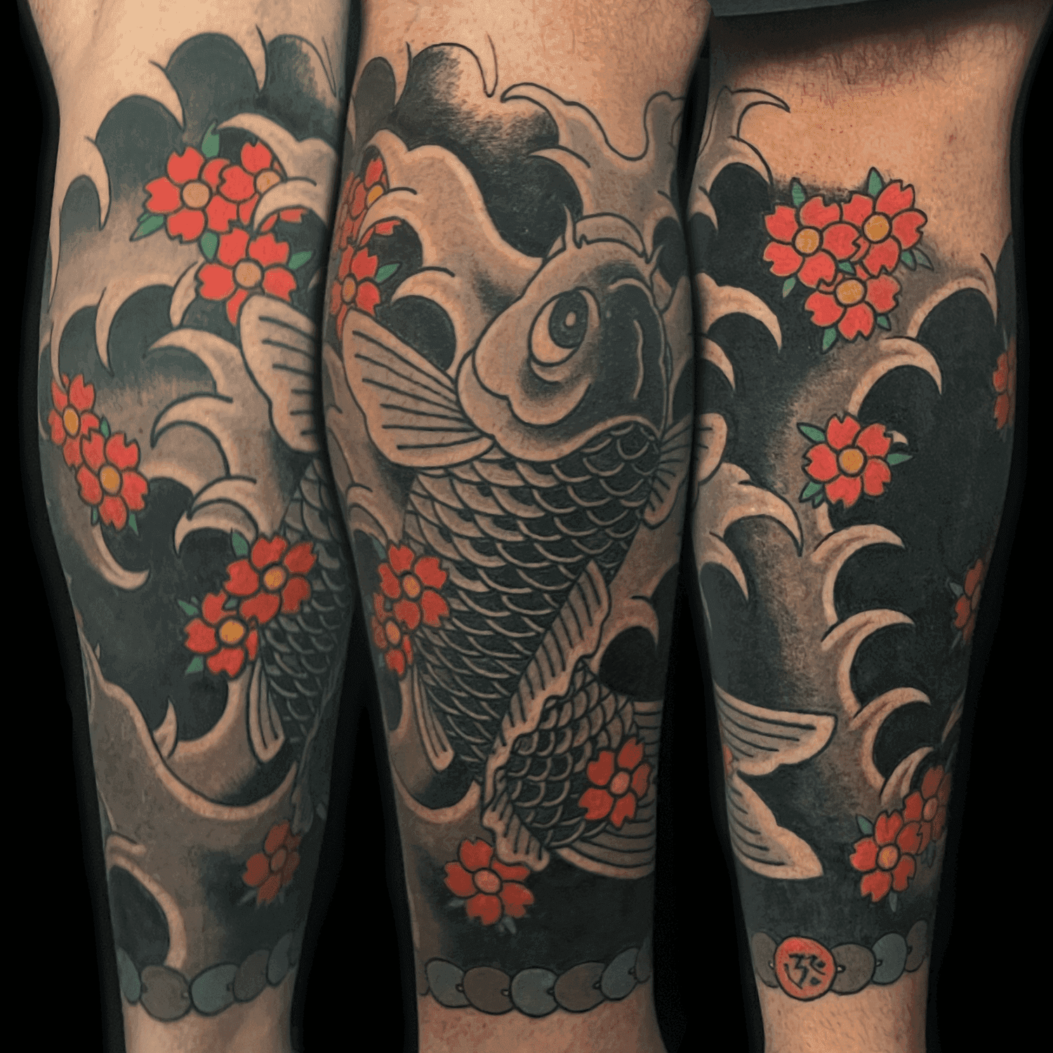 Koi fish sakura Japanese traditional leg sleeve