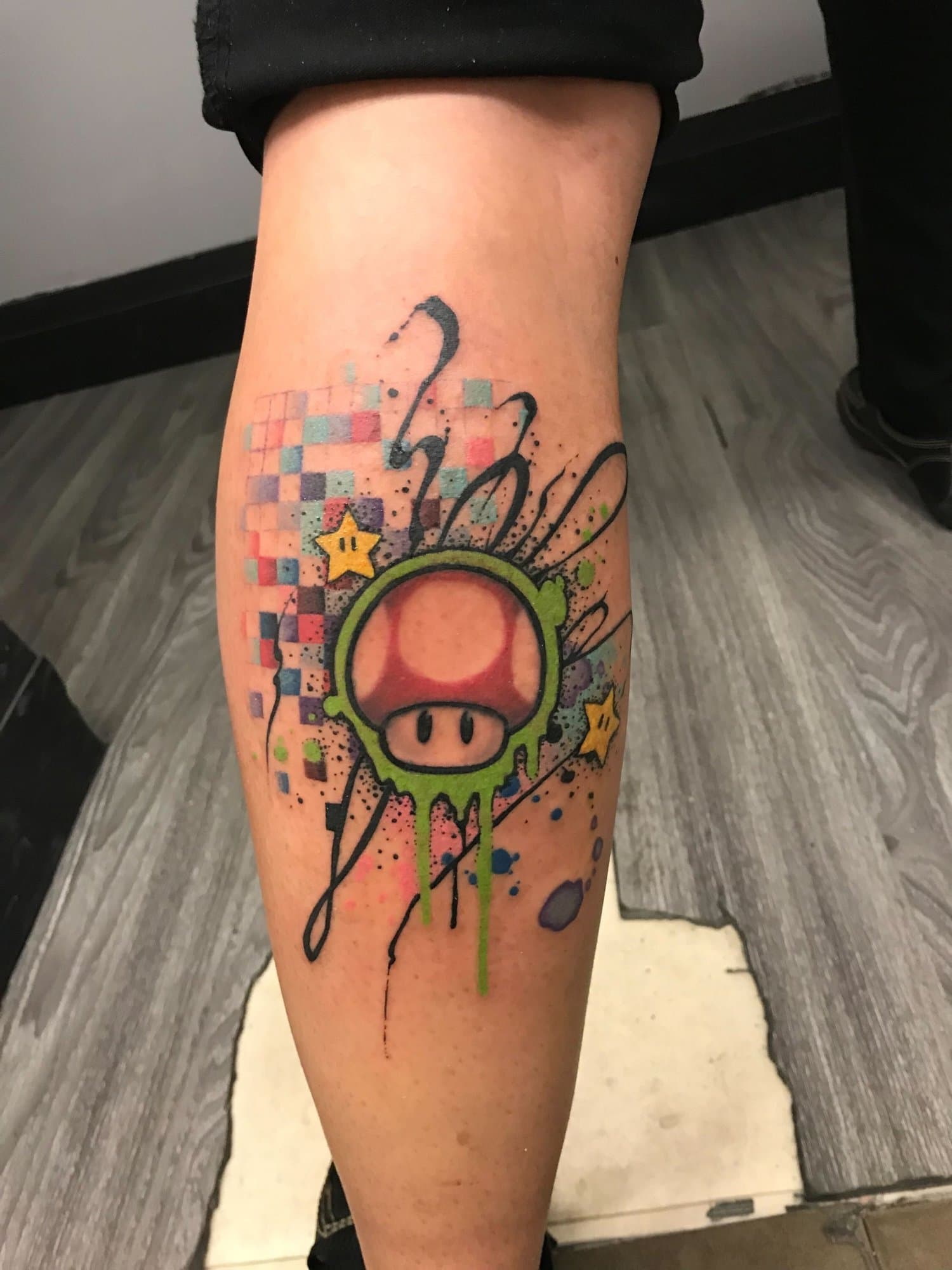 Super Mario mushroom tattoo