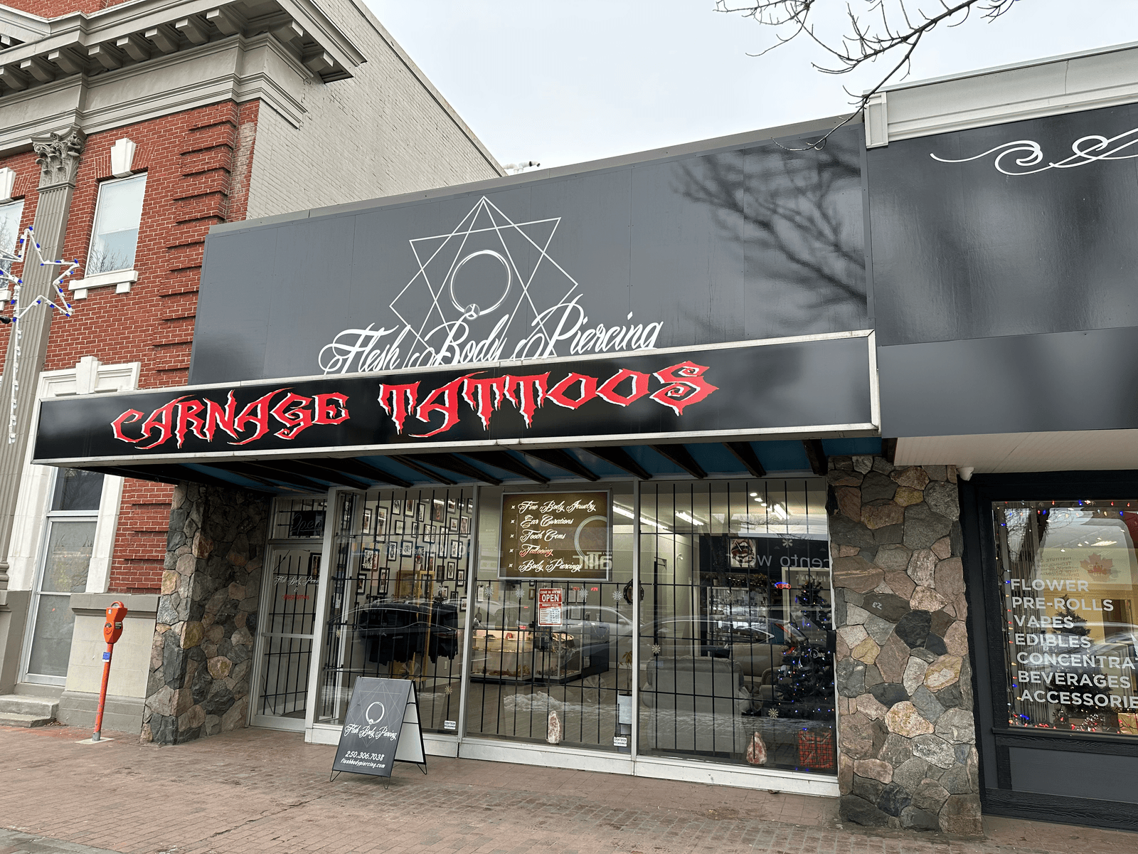 Carnage Tattoos store front in Vernon British Columbia