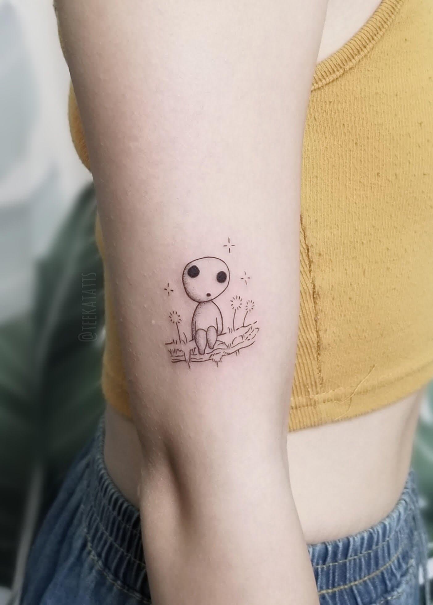 Cute alien on a branch tattoo, Yonge Street Tattoos