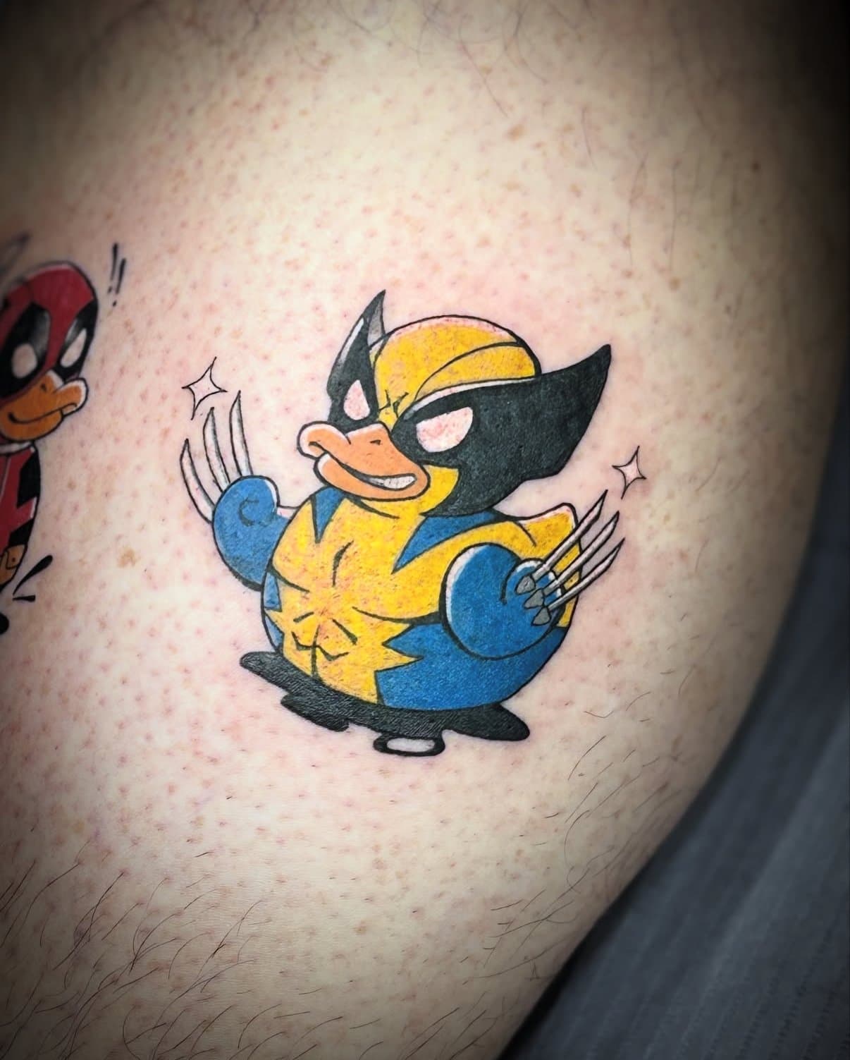 duck wolverine tattoo design done by @just_mem_tattoo in Calgary