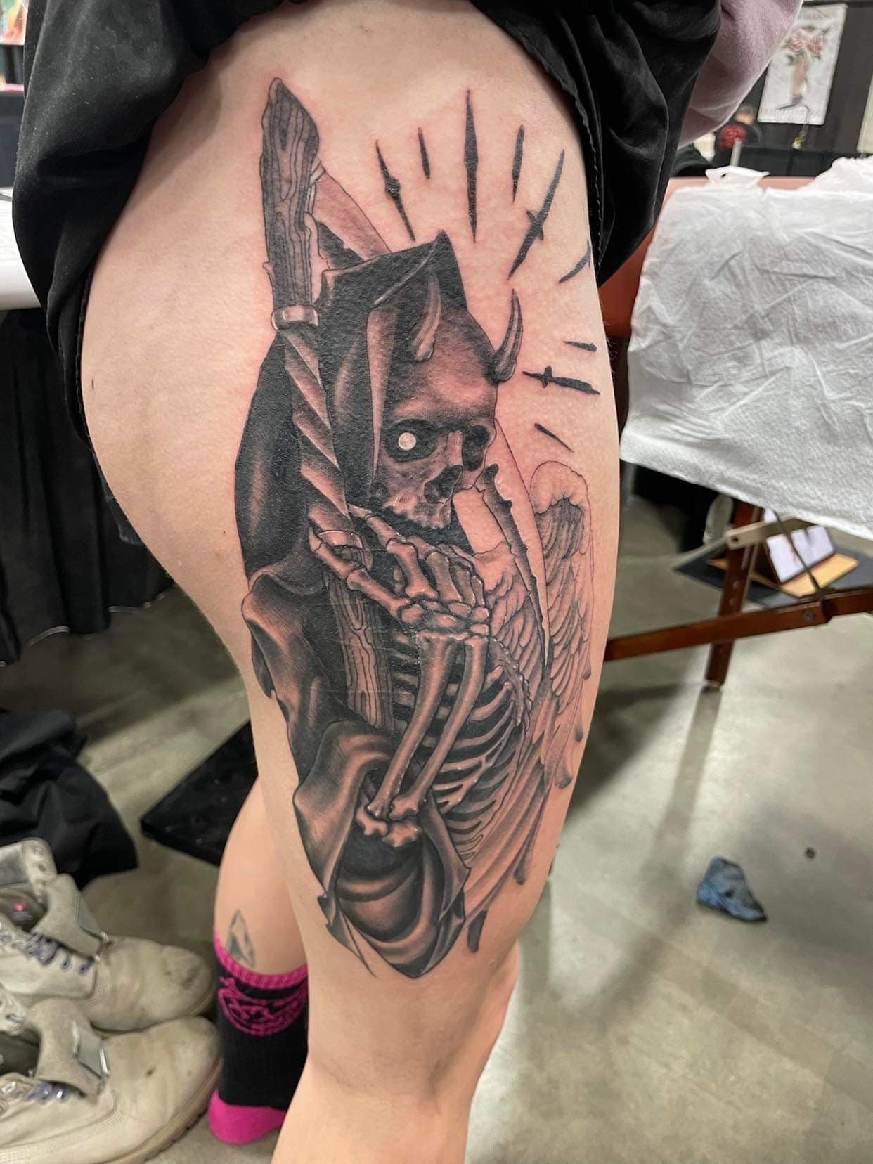 Tattoo of a skeleton