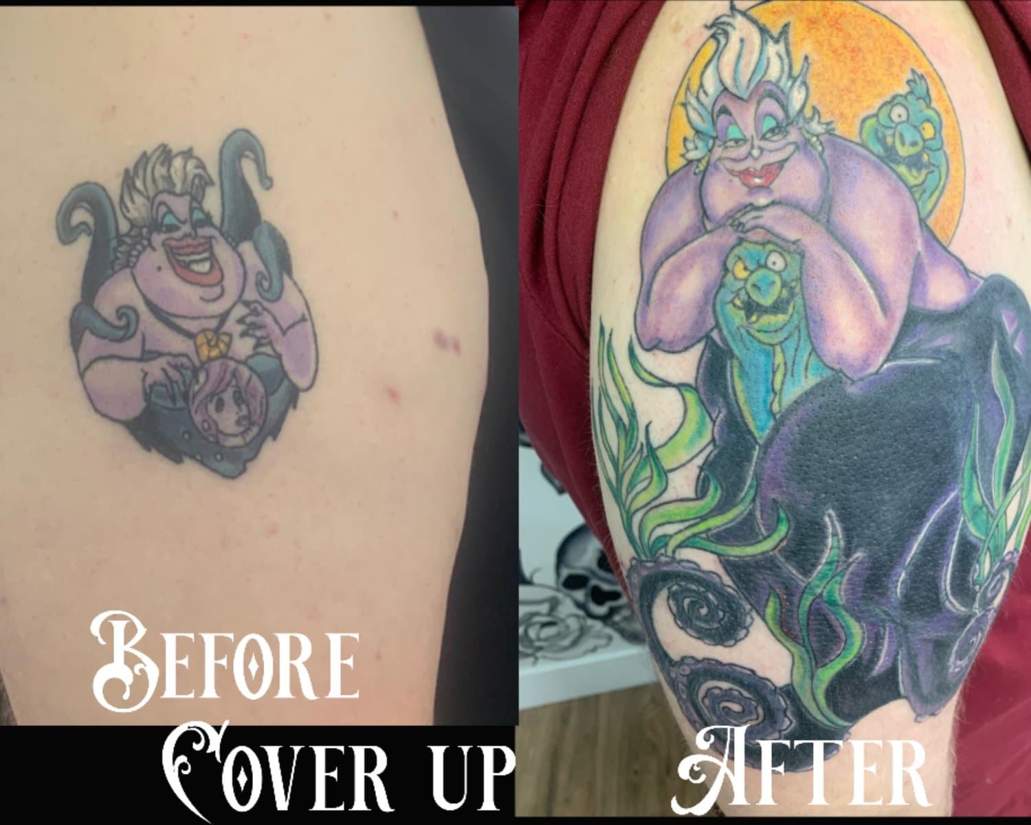 neotraditional tattoo coverup Disney